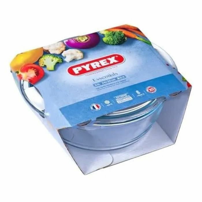 Pyrex Cacerola Essentials de Vidrio Borosilicato con Tapa, 2,1 L, 24x20 cm