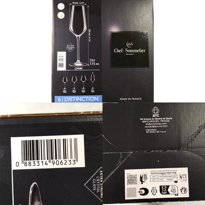 Chef & Sommelier Caja de 6 Copas de Flauta Distinction 23 cL