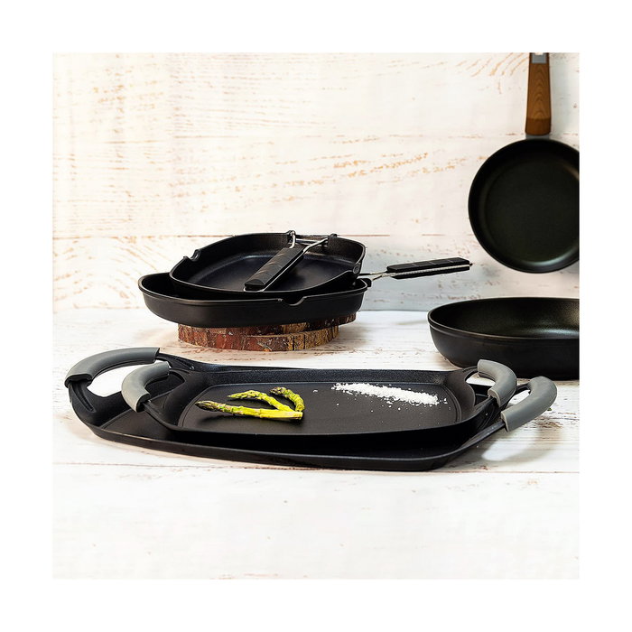 Quid Asador Aluminio Forjado Ebano 47x29 cm Negro Quid Asador Aluminio Forjado Ebano 47x29 cm Negro