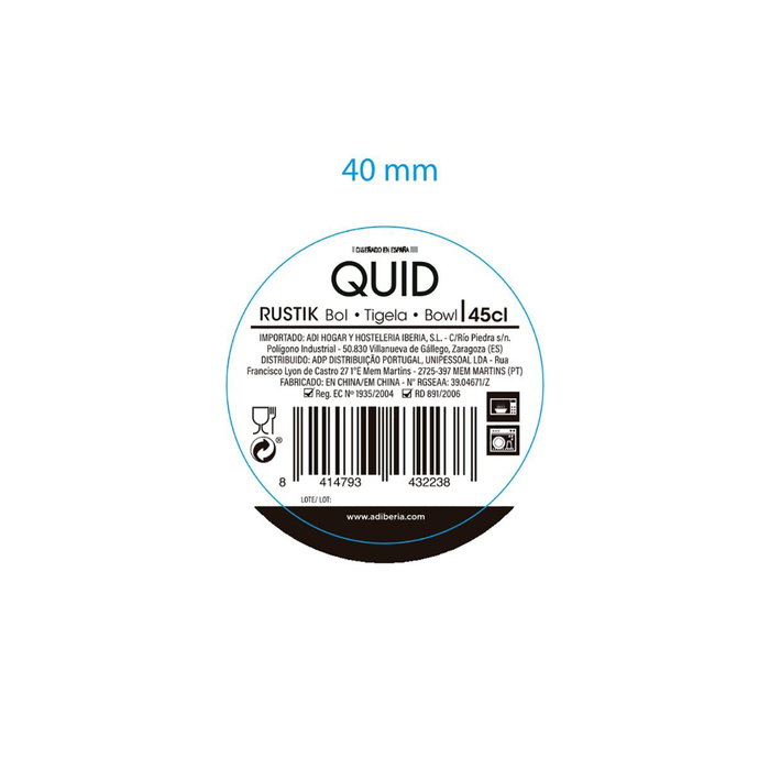 Bol Cerámico Rustik Quid 16x12x7 cm - 45 cL (6 Unidades) Bol Cerámico Rustik Quid 16x12x7 cm - 45 cL (6 Unidades)