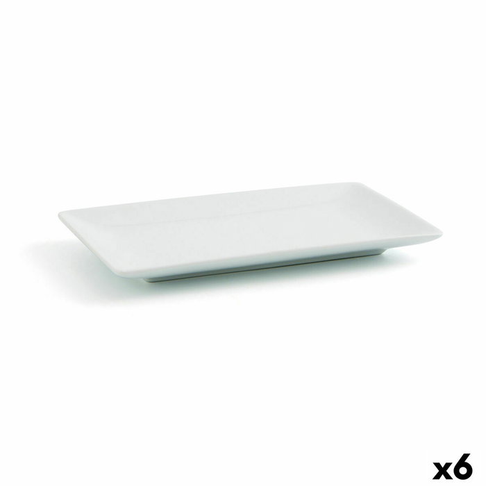 Quid Tapa Fríos Porcelana Gastro Fun 16,5x9,5x2 cm (6 Unidades) de color Blanco