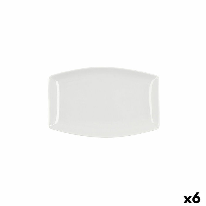 Quid Fuente Rectangular Porcelana Gastro 25.2x16x2 cm (6 Unidades) white