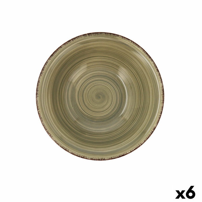 Quid Bol Cerámico Vita Natura Quid 18 cm Verde (6 Unidades) تقدّم set de 6 unidades