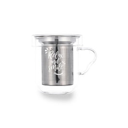 Quid Taza Vidrio Serenia con Filtro Inox y Tapa 35 cL