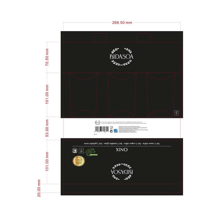 Set 3 Vasos Bajos Vidrio Onix Bidasoa 27 cL