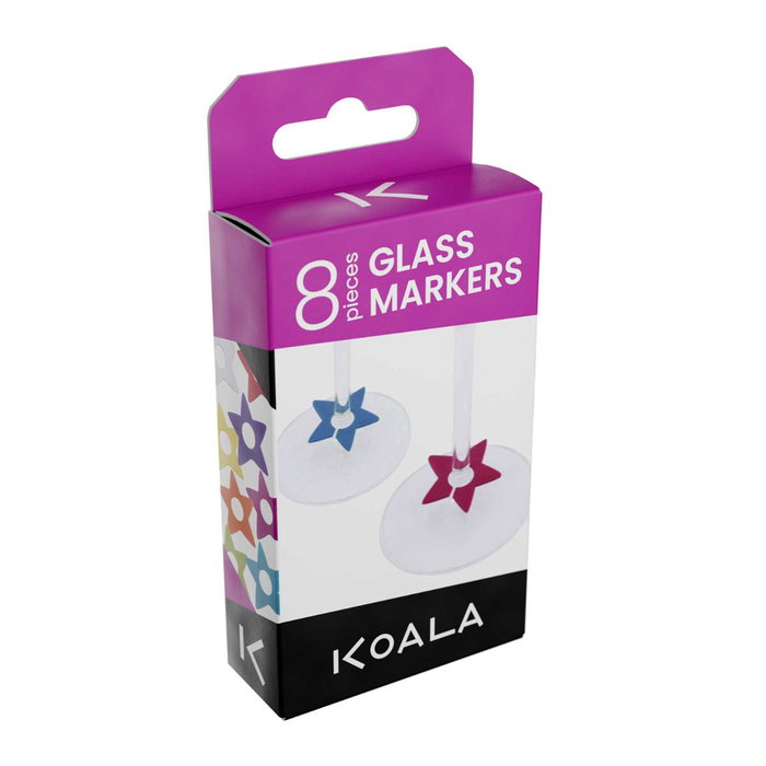 Koala Set de 8 Identificadores de Copas STAR Blanco