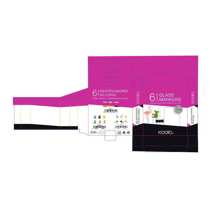 Set 6 Identificadores Copas Silicona Flamingo Koala 5,5x4,5x2,2 cm Set 6 Identificadores Copas Silicona Flamingo Koala 5,5x4,5x2,2 cm