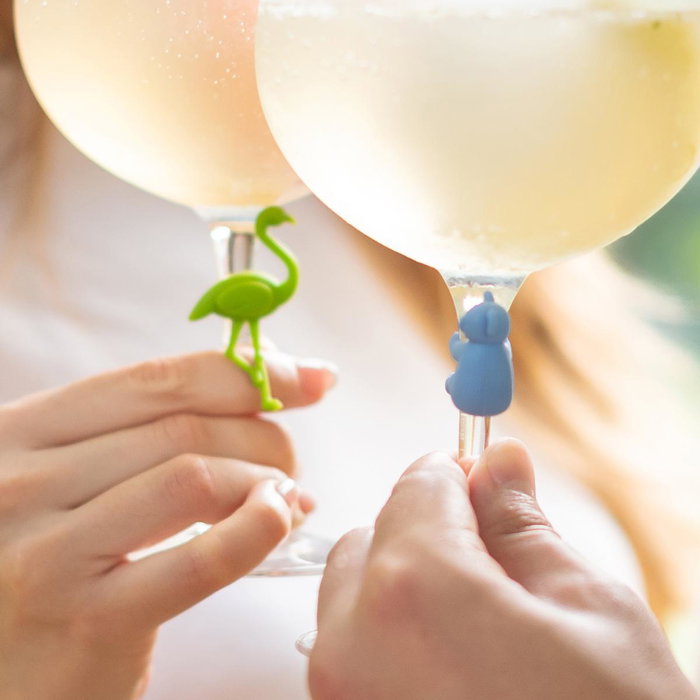 Set 6 Identificadores Copas Silicona Flamingo Koala 5,5x4,5x2,2 cm Set 6 Identificadores Copas Silicona Flamingo Koala 5,5x4,5x2,2 cm