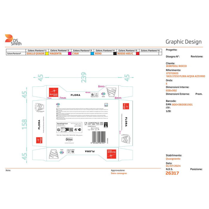 Set 6 Vasos Bajos Vidrio Flora Bormioli Rocco 26 cL Set 6 Vasos Bajos Vidrio Flora Bormioli Rocco 26 cL