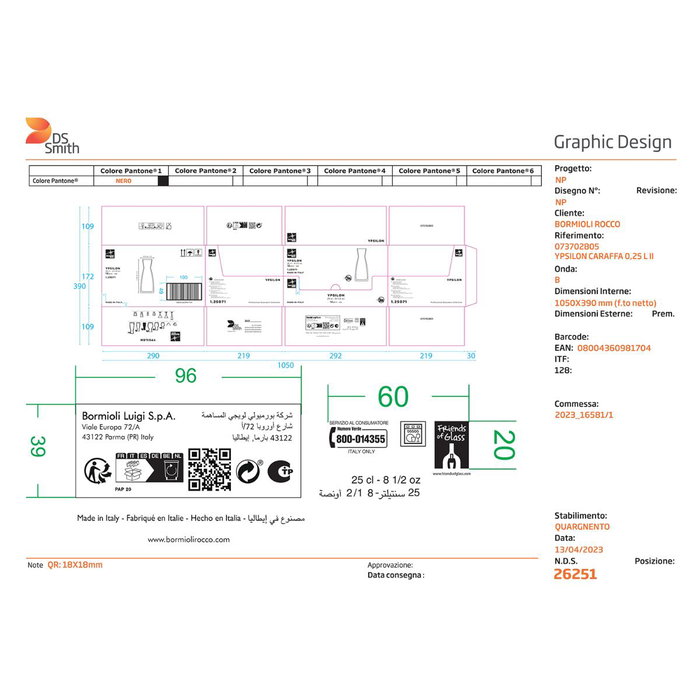 Botella Cristalín Ypsilon Bormioli Rocco 0,25 L