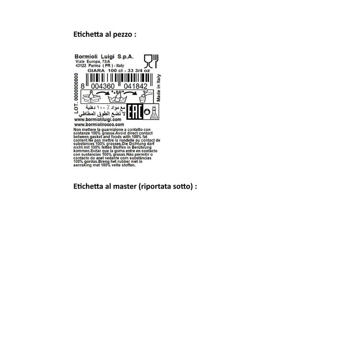 Botella Vidrio Giara Bormioli Rocco 1 L