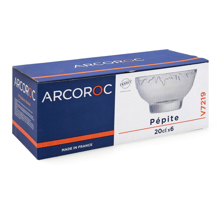 Caja 6 Copas Helado Vidrio Pepite Arcoroc 20 cL