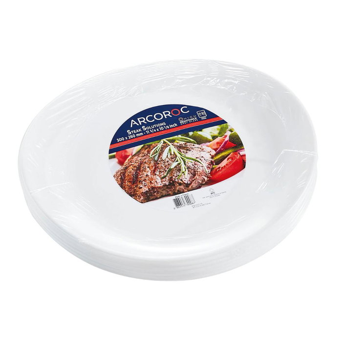 Set 6 Platos Steak Opal Solution Arcoroc 30x26 cm Set 6 Platos Steak Opal Solution Arcoroc 30x26 cm