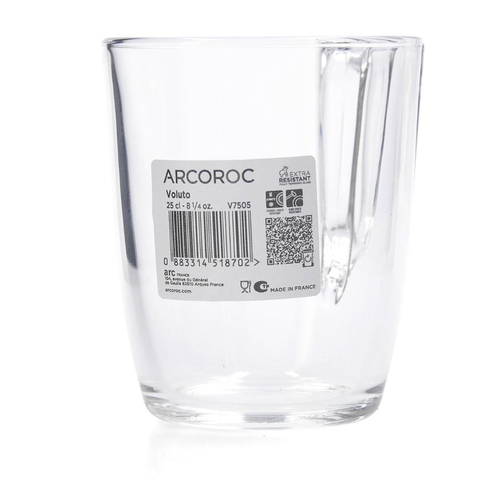 Mug Vidrio Voluto Arcoroc 25 cL (6 Unidades)