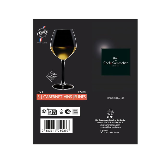 Caja 6 Copas Vino Krysta Cabernet Vinos Jov Chef & Sommelier 35 cL