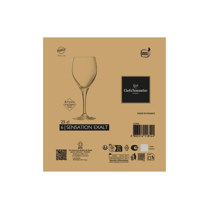 Caja 6 Copas Vino Cristalin Sensation Exalt Chef & Sommelier 25 cL