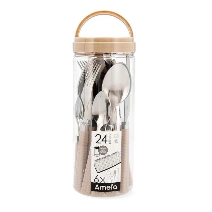 Set 24 Cubiertos Acero Inox Paille Amefa 25 cm-2 mm
