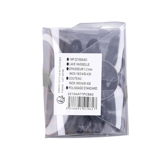 Set 16 Cubiertos Acero Inox Saxo Pradel 25 cm-1,2 mm