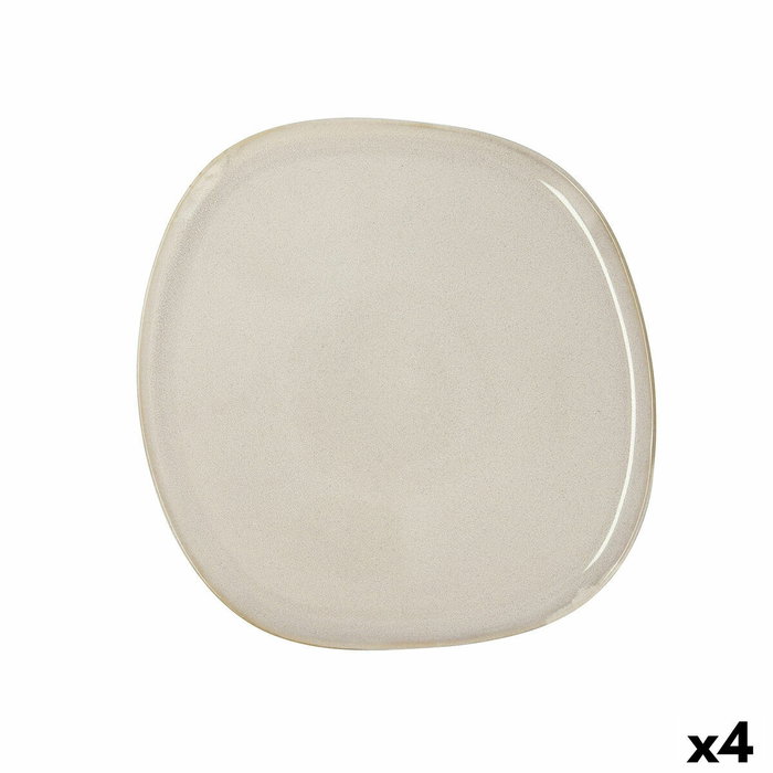 Bidasoa Plato Llano Cerámico Ikonic Blanco (4 Unidades) de 26,5x25,7x1,5 cm