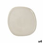 Bidasoa Plato Llano Cerámico Ikonic Blanco (4 Unidades) de 26,5x25,7x1,5 cm