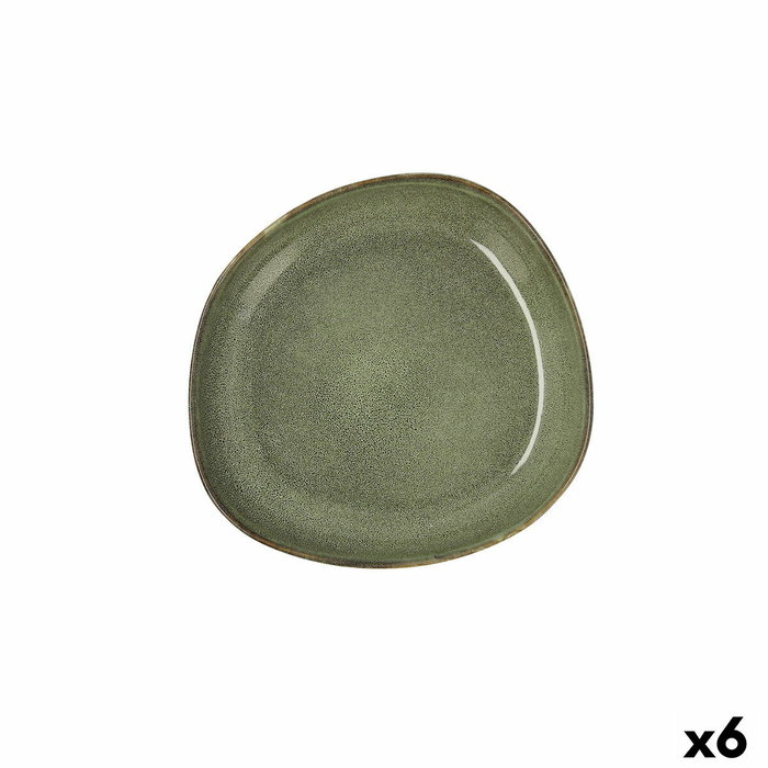 Bidasoa Plato Sopa Cerámico Ikonic Verde (6 Unidades) 20,5x19,5 cm
