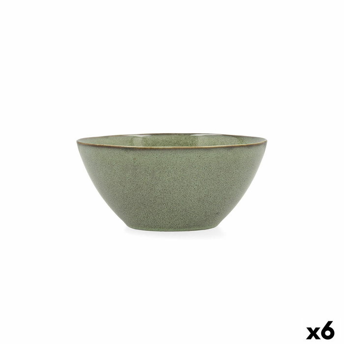 Bidasoa Bol Cerámico Ikonic Verde (6 Unidades) 15,8x15x7 cm