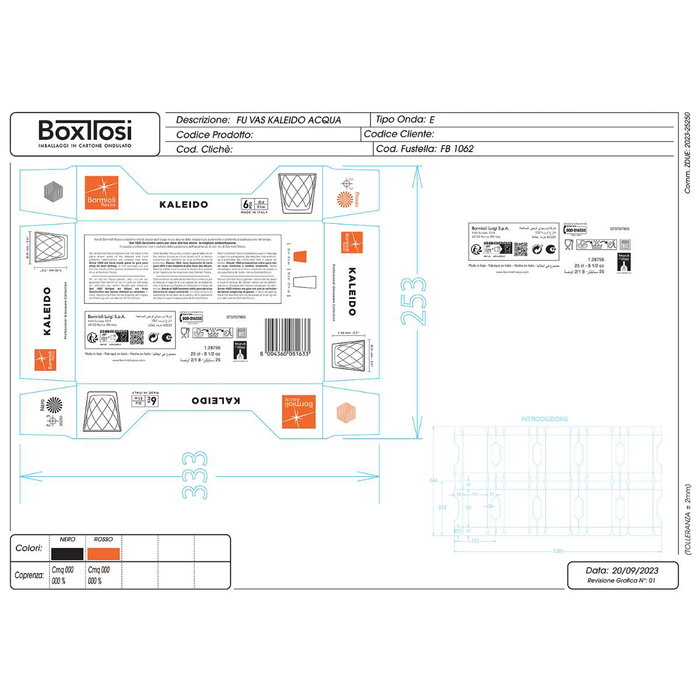 Set 6 Vasos Bajos Vidrio Kaleido Bormioli Rocco 25 cL Set 6 Vasos Bajos Vidrio Kaleido Bormioli Rocco 25 cL