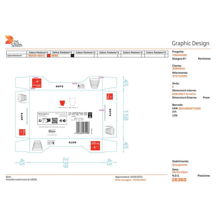 Set 6 Vasos Bajos Vidrio Dots Bormioli Rocco 25 cL Set 6 Vasos Bajos Vidrio Dots Bormioli Rocco 25 cL