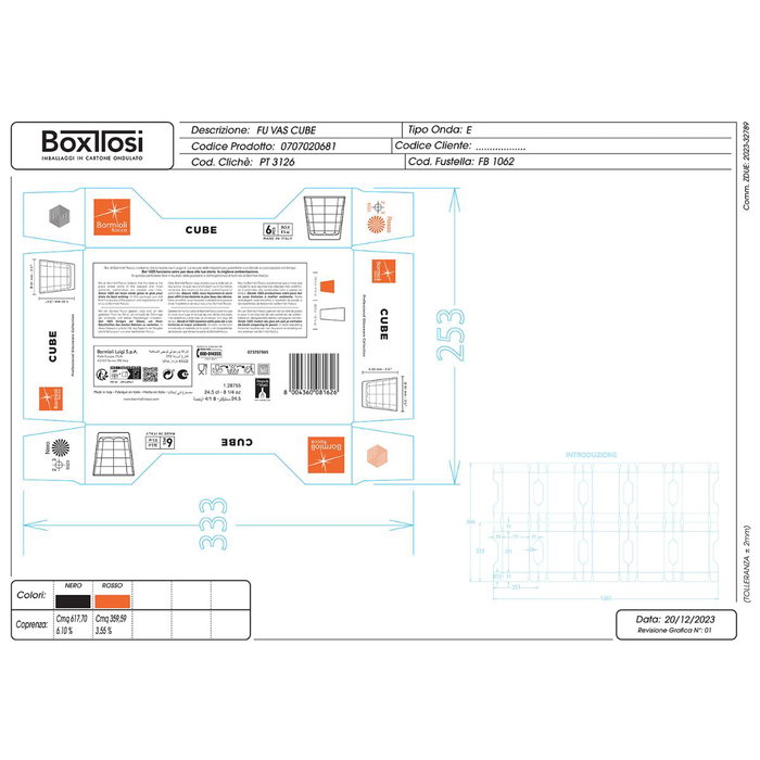 Set 6 Vasos Bajos Vidrio Cube Bormioli Rocco 24,5 cL Set 6 Vasos Bajos Vidrio Cube Bormioli Rocco 24,5 cL
