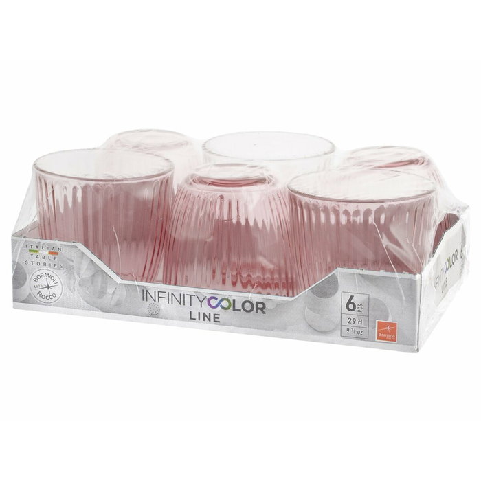 Bormioli Rocco Set de 6 Vasos Bajos LINE Rosa