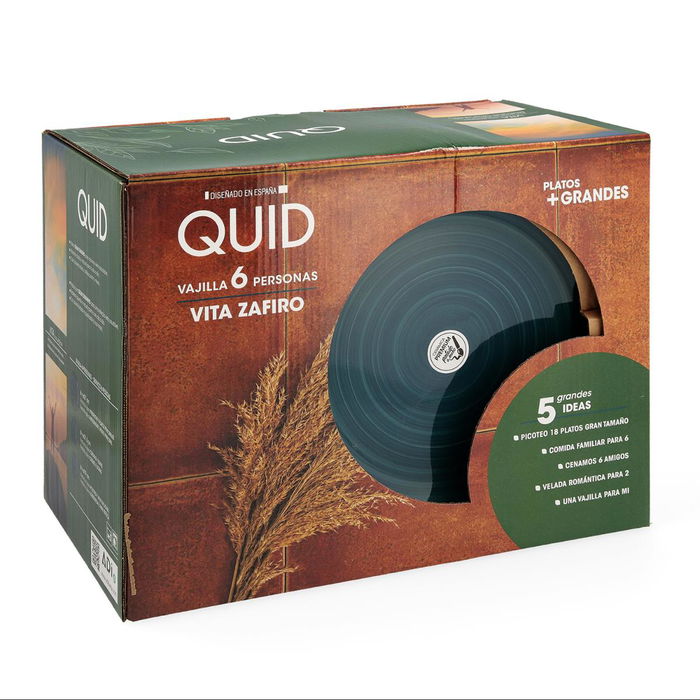 Vajilla Cerámica Zafiro Vita Quid 18 Piezas - 6 Personas