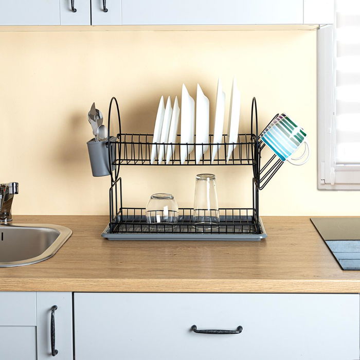 Escurridor 2 Alturas con Cubertero y Pos Armony Quid 52x23x36 cm