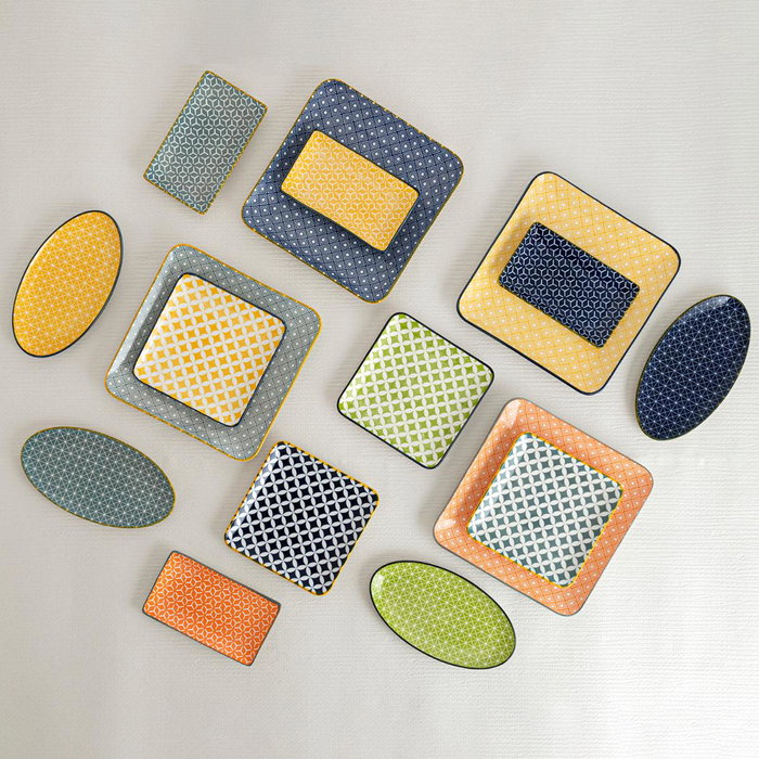 Bandeja Cuadrada Surtida Porcelana Pippa Quid 15x15 cm (8 Unidades) Bandeja Cuadrada Surtida Porcelana Pippa Quid 15x15 cm (8 Unidades)