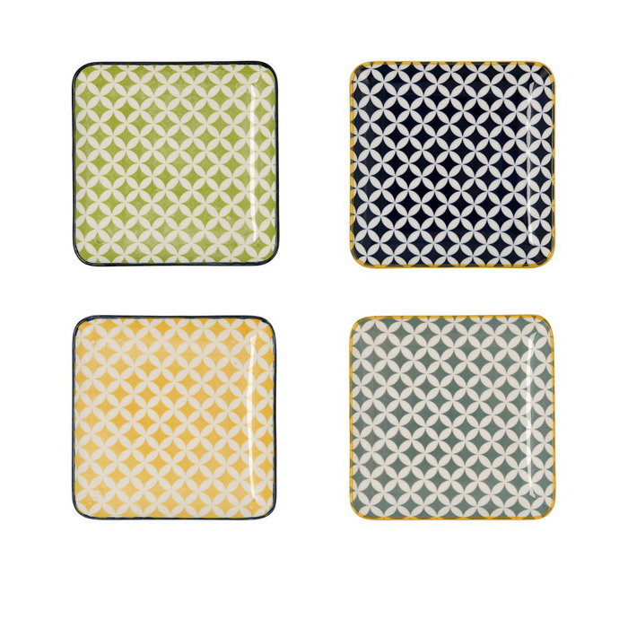 Bandeja Cuadrada Surtida Porcelana Pippa Quid 15x15 cm (8 Unidades) Bandeja Cuadrada Surtida Porcelana Pippa Quid 15x15 cm (8 Unidades)