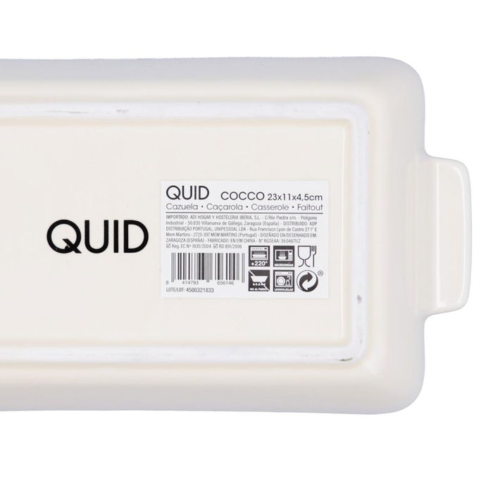 Cazuela Rectangular Gres Horno Cocco Quid 23x11x4,5 cm (12 Unidades)