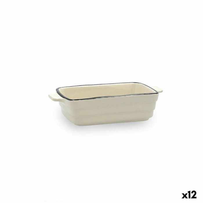 Quid Cazuela Rectangular Gres Cocco 16x9x4 cm (12 Unidades) Blanco