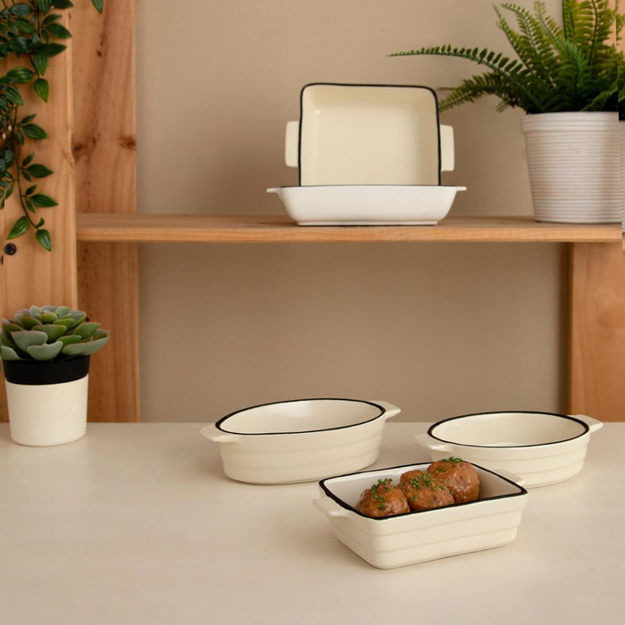 Cazuela Ovalada Gres Horno Cocco Quid 19x10,5x5 cm (12 Unidades)