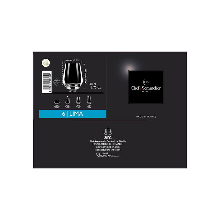 Vaso Alto Krysta Lima Chef & Sommelier 38 cL (24 Unidades)