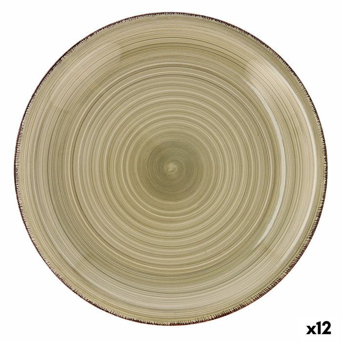 Quid Plato Llano Cerámico Vita Natura Verde 27 cm (12 Unidades)淘