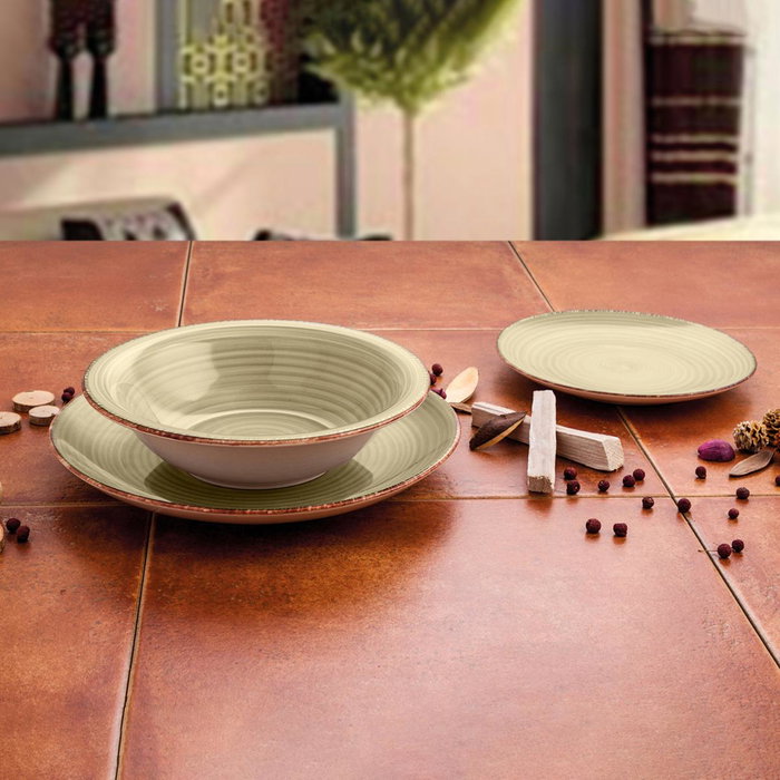 Quid Plato Llano Cerámico Vita Natura Verde 27 cm (12 Unidades)淘