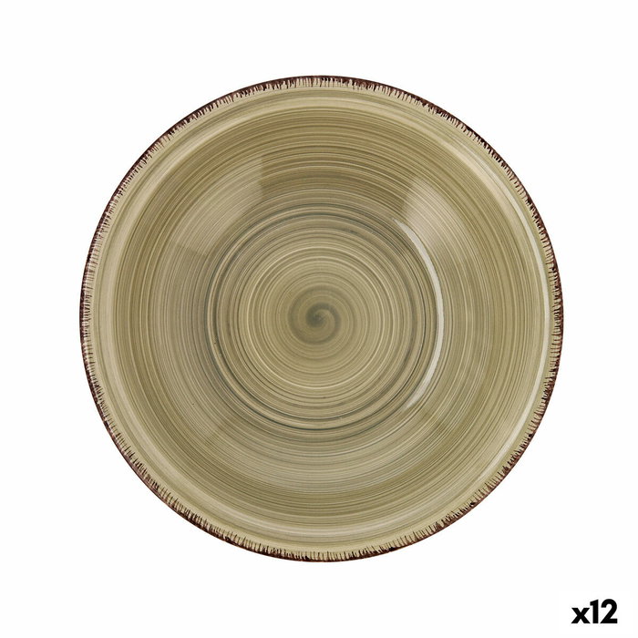 Quid Plato Hondo Cerámico Vita Natura 21,5 cm Verde (12 Unidades)运动