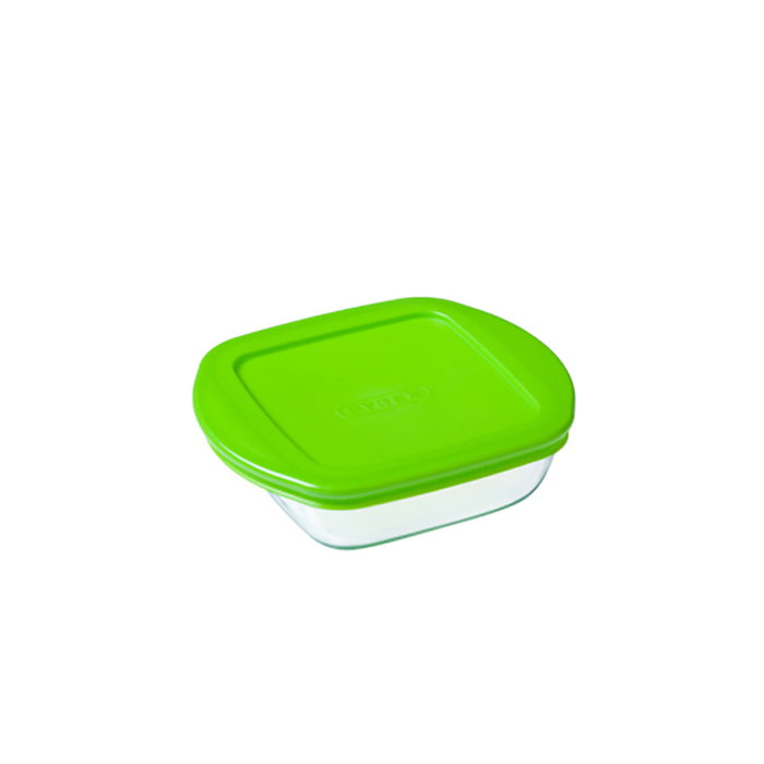 Fiambrera Cuadrada con Tapa Pyrex Cook & Store Verde 1 L 20 x 17 x 5,5 cm Silicona Vidrio (6 Unidades)