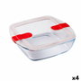 Fiambrera Hermética Pyrex Cook & Heat 25 x 22 x 7 cm 2,2 L Transparente Vidrio (4 Unidades)