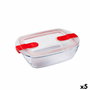 Fiambrera Hermética Pyrex Cook&heat 1,1 L 24 x 15,5 x 7 cm Transparente Vidrio (5 Unidades)