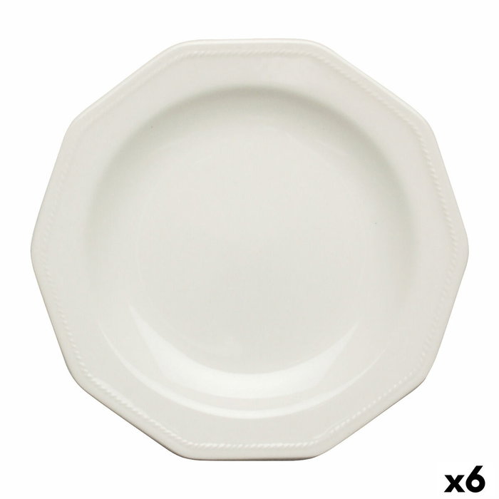 Queen's Plato de Postre Cerámico Artic White 20,5 cm (6 Unidades) inevitable