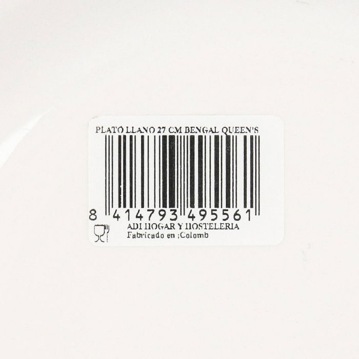 Plato Llano Cerámico Bengal Queen's 27 cm (6 Unidades)