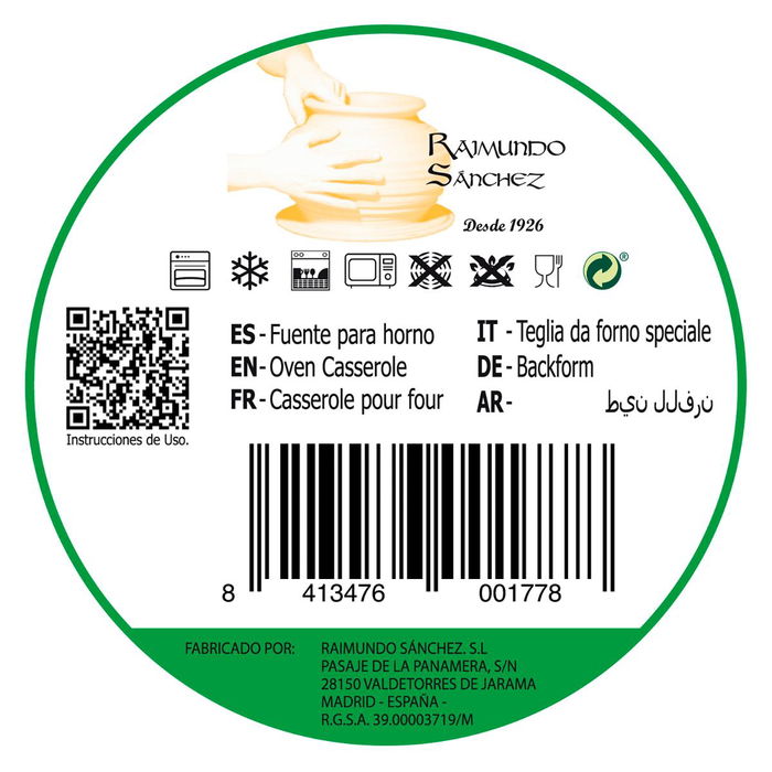 Plato Churrasco Barro Barro Profesional Raimundo 22 cm (12 Unidades)