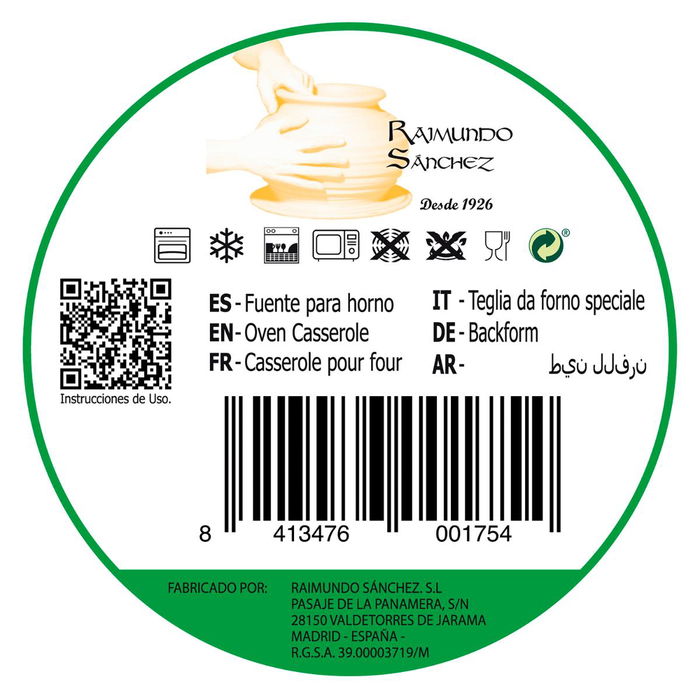 Plato Churrasco Barro Barro Profesional Raimundo 26 cm (6 Unidades)