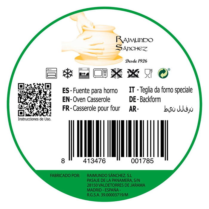 Plato Churrasco Barro Barro Profesional Raimundo 30 cm (6 Unidades)