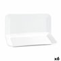 Quid Fuente Rectangular Porcelana Basic Blanco (6 Unidades) 25,9x15 cm